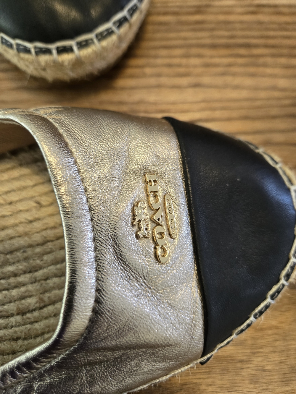 Coach Camryn Metallic Leather Espadrille Slip-on Size 10 - Picture 12 of 14